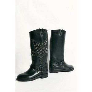 NEW Sz 8 Free People EsseUtEsse Counting Stars Tall Studded Leather Moto Boots